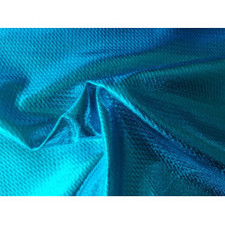 Folienjersey Metallic Webware Waben türkis